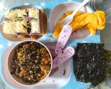 Foto langkah ke 9 dari resep Crabstick Butter Corn Fried rice (nasi goreng) | dengan jagung, wortel, pokcoy.