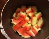 A picture of step 3 of California Farm Watermelon Punch and Pickled Kimchi Rind.