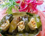 Hình bước làm 8 của món Bánh ít gói lá chuối nhân đậu xanh,thịt heo,nấm mèo