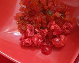 A picture of step 6 of Dilkush or sweet bread with coconut and tutti frutti filling.