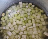 A picture of step 2 of Chayote/ chow chow fry.