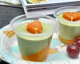Foto langkah ke 6 dari resep Orange & Milky Matcha Pudding in Cup.