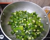 A picture of step 2 of Gondhoraj lemon and bhindi.
