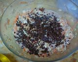 A picture of step 7 of Carrot Oatmeal Muffins with flax seeds.