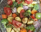 A picture of step 2 of Chicken Breast and Vegetable Bake 🥦🍅.