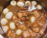 Hình bước làm 4 của món Cơm ngon nhà Huý 🏡: Thịt kho trứng cút - Canh khoai mỡ nấu thịt