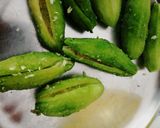 A picture of step 2 of Besan stuffed karela(bitter gourds).