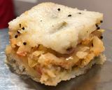 A picture of step 7 of Sandwich Dhokla.