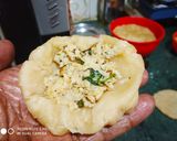A picture of step 7 of Moth Dal with Masala Kachori.