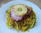 A picture of step 8 of Vickys Gammon & Pineapple with Stir Fry Noodles GF DF EF SF NF.
