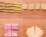 Hình bước làm 1 của món Harumaki măng tây