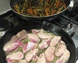 A picture of step 2 of Pork stir fry.