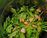 A picture of step 1 of Palak Chole Biryani.