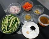A picture of step 2 of Achari Dahi Bhindi.