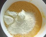 A picture of step 3 of Coconut Besan Burfi.