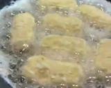 A picture of step 11 of Taro croquettes with char siu pork stuffing.