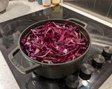 A picture of step 3 of Red cabbage with port, prunes, & orange.