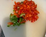 A picture of step 2 of Quinoa stuffed peppers.