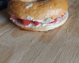 A picture of step 4 of Cream Cheese And Fruit Bagels.