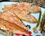 Foto del paso 7 de la receta: Salmonetes de roca fritos con ajetes y patató