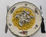 Une image de l'étape 4 de Pâte champignon de Paris et la crème.