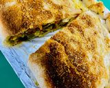Foto del paso 8 de la receta: 🥟CALZONE🥟 DE PUERROS 🧀QUESO🧀 Y 🍖 JAMÓN🍖 (masa casera) 😋
