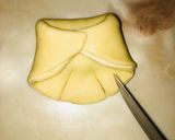 A picture of step 35 of Bow tie bun.