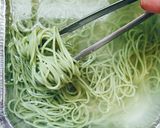 Hình bước làm 2 của món Mỳ Ý xanh đút lò