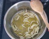 A picture of step 1 of Orecchiette with tomato and burrata cheese.