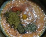 A picture of step 4 of Aloo matar gravy with Hari pyaz ki bhujiya.