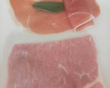 A picture of step 1 of Saltimbocca with saffron mash.