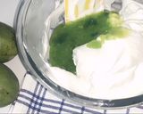A picture of step 4 of Raw Mango cheese cake...No bake.