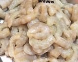 A picture of step 3 of Chettinad Kadai Prawns.