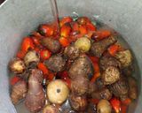 A picture of step 2 of Bitterleaf soup.