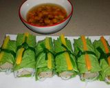 A picture of step 9 of Green Mustard Leaf Rolls with Fish Cake.