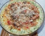 Foto del paso 5 de la receta: Tarta 🥧 de pollo 🐓 y champiñones con masa de arroz 🥘 herbal