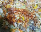 A picture of step 3 of Veg Schezwan Fried Rice.
