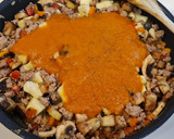 Foto del paso 7 de la receta: Salteado de carne picada, calabacín, champiñones y berenjena
