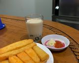 Foto langkah ke 7 dari resep Potato Cheese Stick & brown sugar boba Milk Tea.