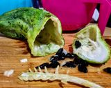 Foto del paso 1 de la receta: PEPINO🥒de Agua, (Caigua) relleno con Pollo🐤...!