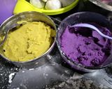 A picture of step 1 of Bi-colour Sweet Potato Mochi.