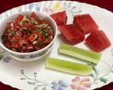 A picture of step 7 of Watermelon Salad.