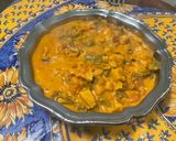 Une image de l'étape 19 de Poulet et lard aux poivrons, tomates, épices et lait de coco.