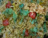 A picture of step 5 of Soya pulao.