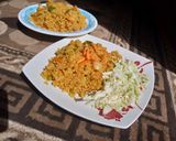 A picture of step 1 of Turmeric fried rice.