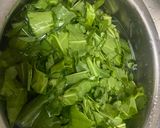 A picture of step 1 of Moong dal palak leaves sabji.