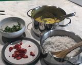 A picture of step 8 of Fish Amok Cambodian lemongrass curry, paleo- & vegan-friendly.