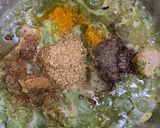 A picture of step 3 of Green Chicken Biryani.