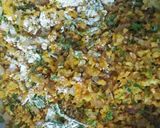 A picture of step 4 of Bharli Shevgyachya Shenganchi Bhaji (Stuffed Drumstick Fritters).