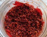 A picture of step 3 of Fresh Red Bullet chilli pickle.